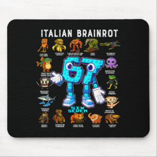 Tapis De Souris Décoration d'anniversaire drôle Brainrot italien 6