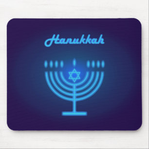 Tapis De Souris Décoration de fête de lumières de la Menorah de Ha