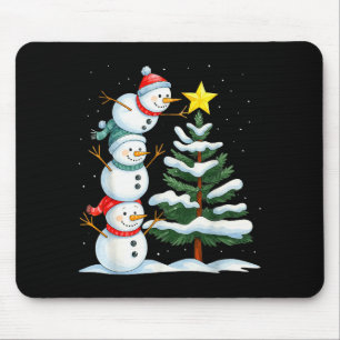 Tapis De Souris Décoration drôle de Noël bonhomme de neige arbre f