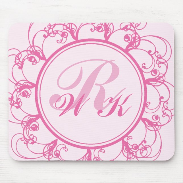 Tapis de souris décoré d'un monogramme de (Devant)