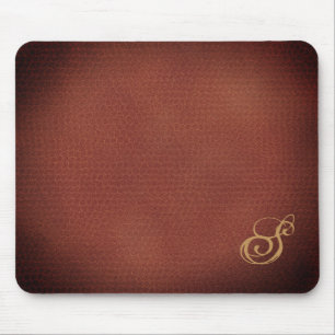 Tapis De Souris Décoré d'un monogramme élégant simili cuir de 