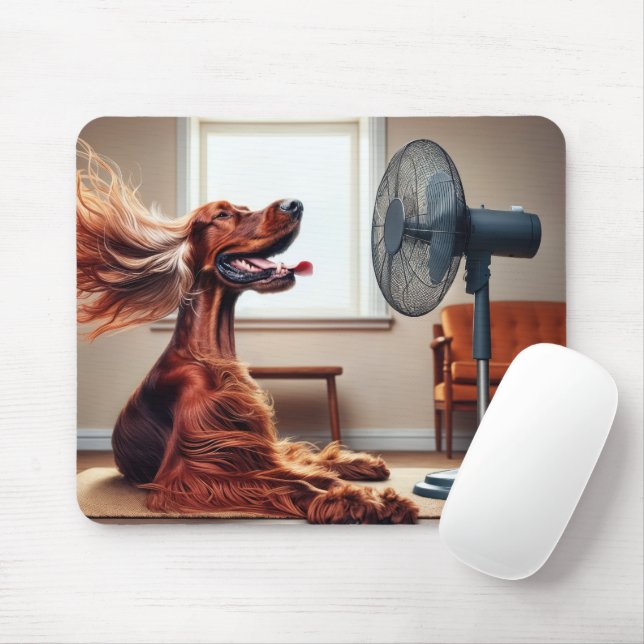 Tapis De Souris Découpage irlandais devant un ventilateur (Avec souris)