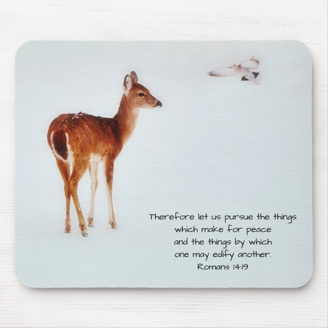 Tapis De Souris Deer and Dove Faith Bible Verse Mouse Pad (Devant)
