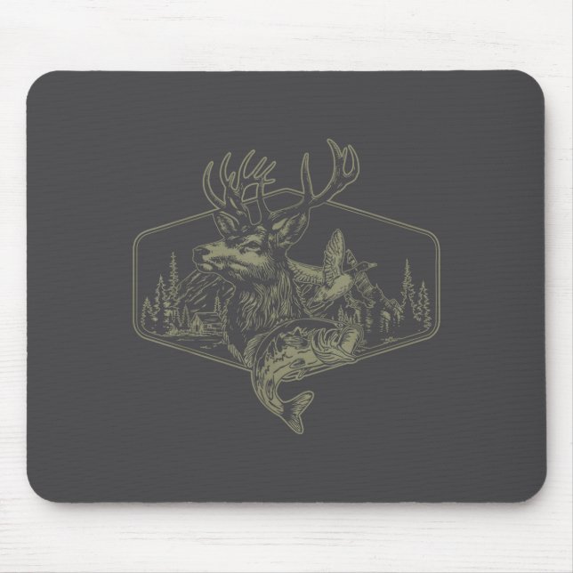 Tapis De Souris Deer Duck Fishing Hunting Solves Most Of My Proble (Devant)