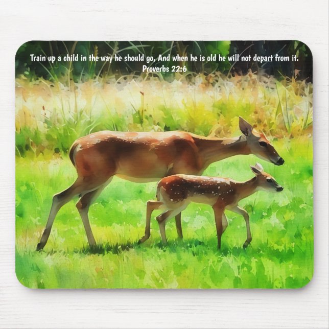 Tapis De Souris Deer Faith Bible Verse Proverbs Mouse Pad (Devant)