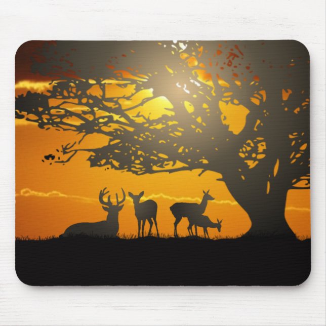 Tapis De Souris Deer Silhouette (Devant)