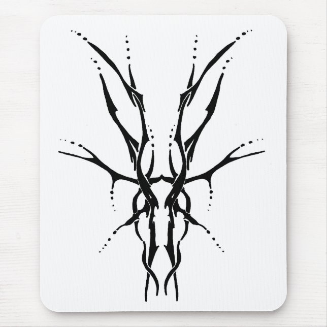 Tapis De Souris Deer Skull Tribal Design pour les chasseurs de cer (Devant)