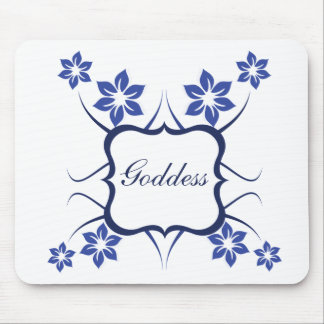 Tapis De Souris Déesse Floral Mousepad, Bleu Vibrant
