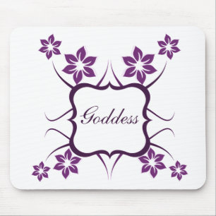 Tapis De Souris Déesse Floral Mousepad, Violet foncé