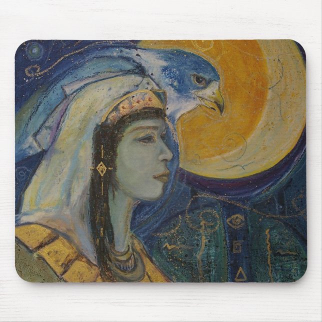 Tapis De Souris Déesse Mousepad de lune de Falcoln d'Egyptien (Devant)