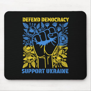 Tapis De Souris Défendre la démocratie soutenir l'Ukraine paix se