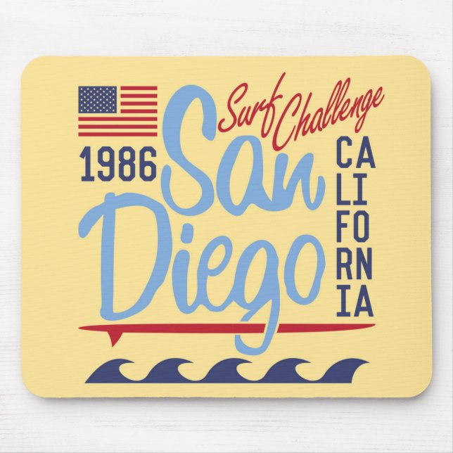 Tapis De Souris Défi 1986 de surf de San Diego (Devant)