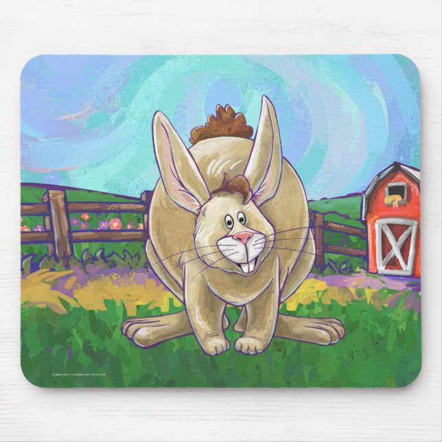 Tapis De Souris Défilé d'animaux au lapin mignon (Devant)