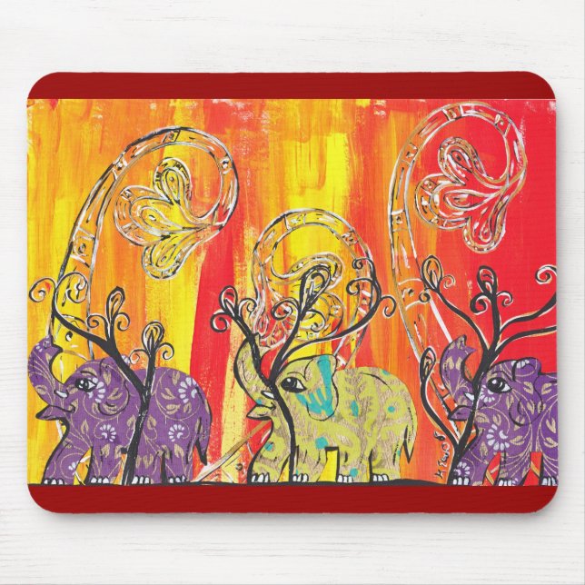 Tapis De Souris Défilé heureux Mousepad d'éléphant (Devant)