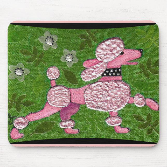Tapis De Souris DÉFILÉ ROSE de CANICHE - mousepad espiègle de (Devant)
