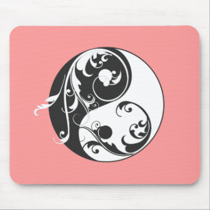 Tapis De Souris Défilement Yin & Yang (noir)