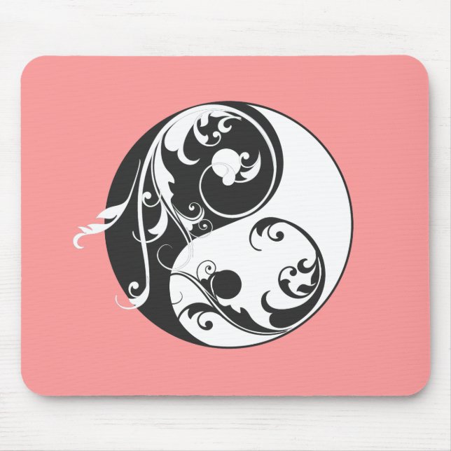 Tapis De Souris Défilement Yin & Yang (noir) (Devant)