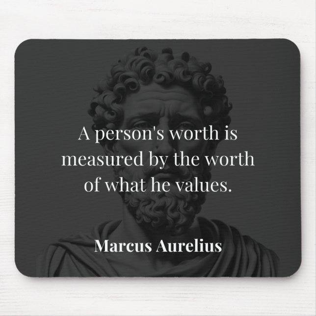 Tapis De Souris Définir une valeur : Marcus Aurelius sur les valeu (Devant)