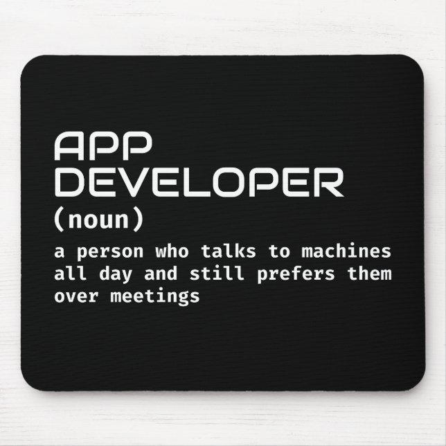 Tapis De Souris Définition amusante du développeur d'application (Devant)