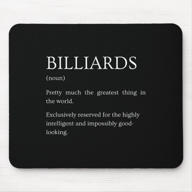 Tapis De Souris Définition de billard - Billard sarcastique amusan (Devant)