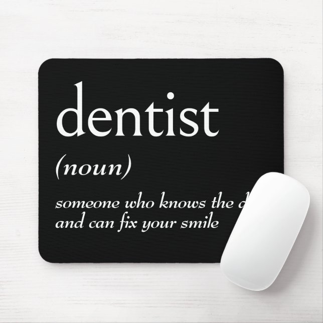 Tapis De Souris Définition de dictionnaire pour DENTISTE (Avec souris)