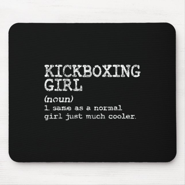 Tapis De Souris Définition de fille de kickboxing drôle femmes ent (Devant)