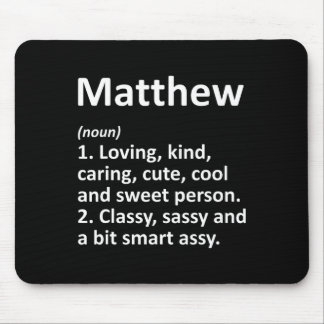 Tapis De Souris Définition de Matthew Nom Personnalisé Cadeau d'an