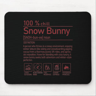 Tapis De Souris Définition de Snow Bunny drôle tendance hiver ski
