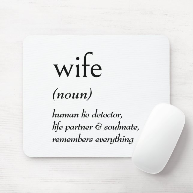 Tapis De Souris Définition du dictionnaire pour FEMME (Avec souris)