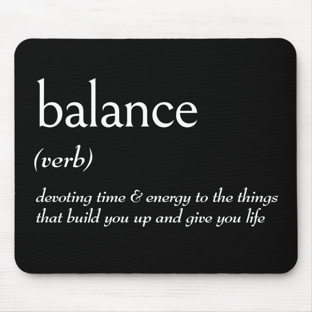 Tapis De Souris Définition du dictionnaire pour l'équilibre (Devant)