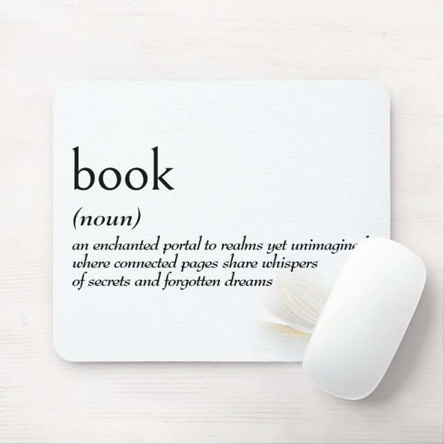 Tapis De Souris Définition du dictionnaire pour LIVRE (Avec souris)