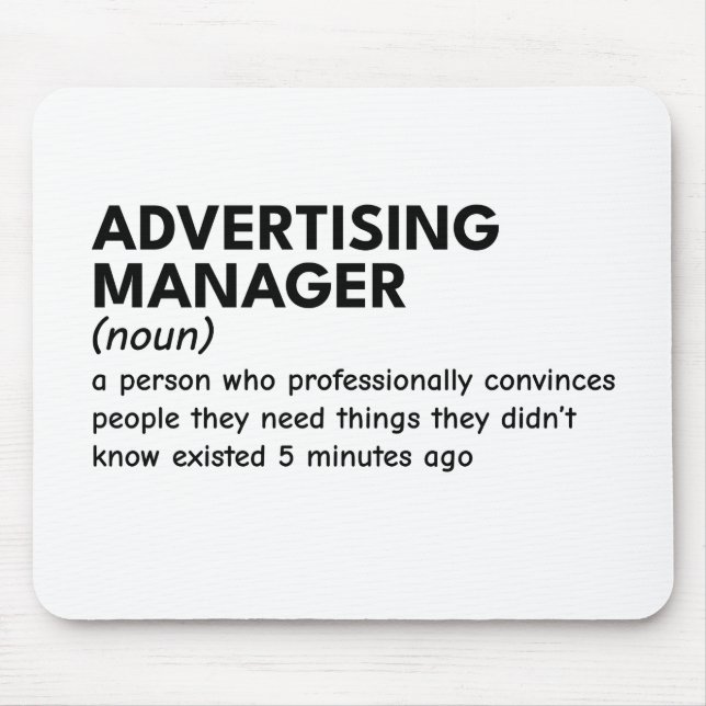 Tapis De Souris Définition du responsable marketing cool (Devant)