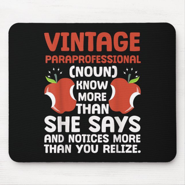 Tapis De Souris Définition paraprofessionnelle de la fierté éducat (Devant)