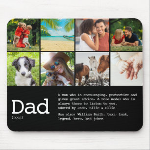 Tapis De Souris Définition personnalisée de papa Photo en noir et 