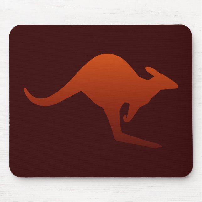 Tapis De Souris Dégradé de désert orange brûlé silhouette de kango (Devant)