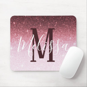 Tapis De Souris Dégradé de paillettes de rose gold personnalisé