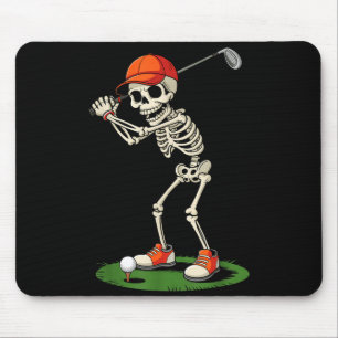 Tapis De Souris Déguisement de golf squelette Halloween drôle pour