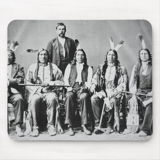 Tapis De Souris Délégation des chefs de Sioux, menée par le nuage (Devant)