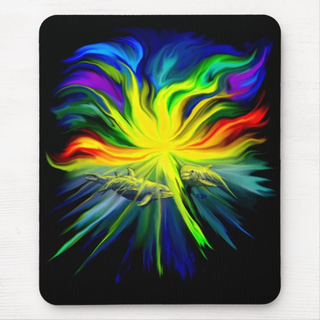 Tapis De Souris Delfinfamilie im Sonnenschein (Devant)