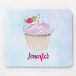 Tapis De Souris Délicieuse Berry Cupcake Rose sur le dessus person