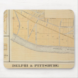 Tapis De Souris Delphi et Pittsburg avec les villes de banlieue