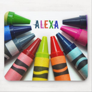 Tapis De Souris demi-cercle de crayons sur blanc