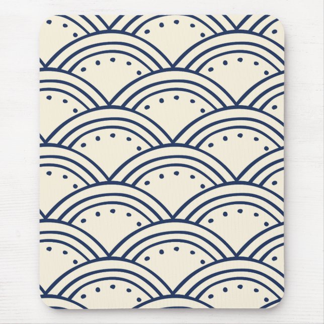 Tapis De Souris Demi-cercles de collines traditionnelles japonaise (Devant)