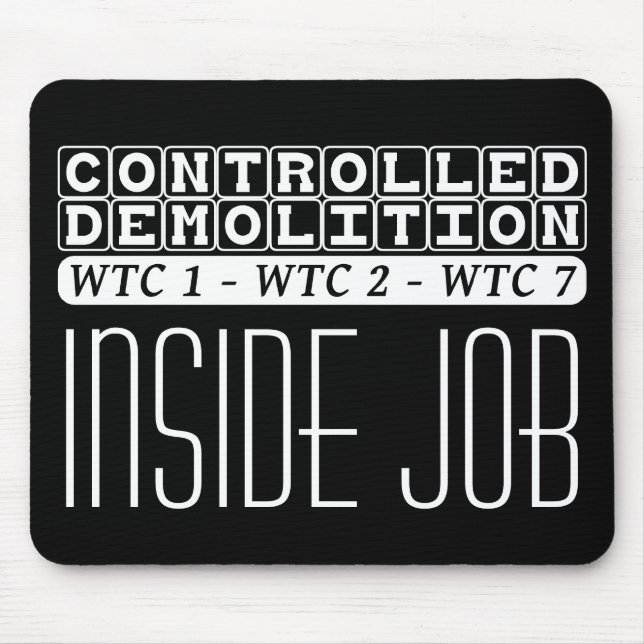 Tapis De Souris Démolition contrôlée Complexe WTC Inside Job noir (Devant)