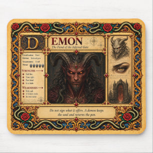 Tapis De Souris Démon, Art de Bestiaire Médiéval