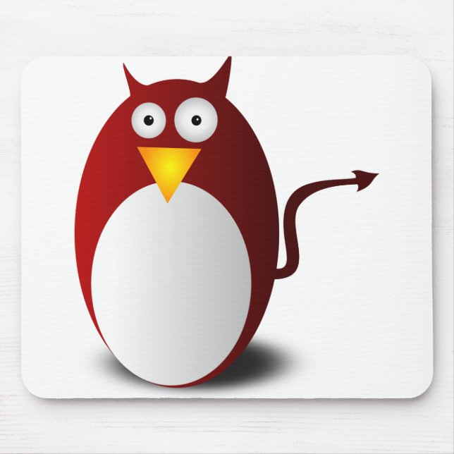 Tapis De Souris Démon diable de Penguin Linux Tux Ubuntu (Devant)