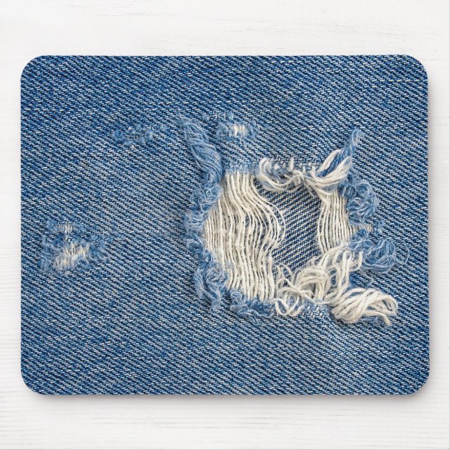 Tapis De Souris Denim bleu effiloché (Devant)