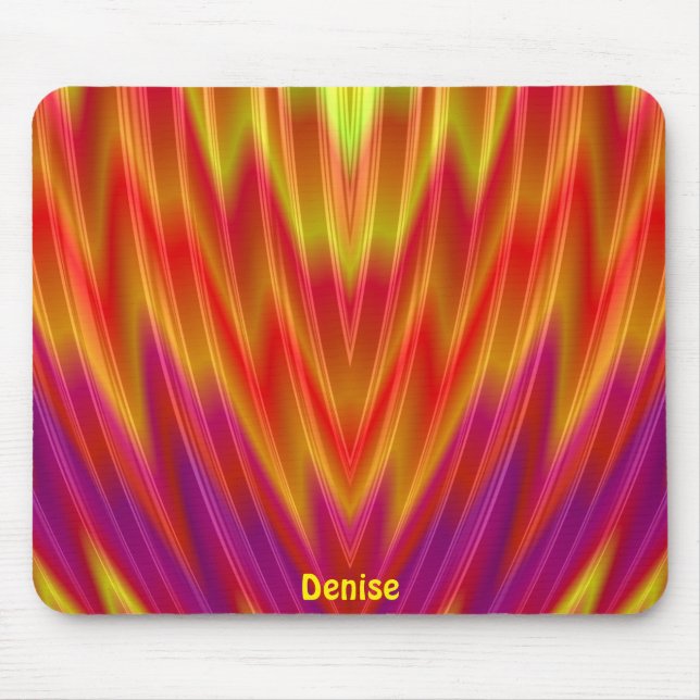 Tapis De Souris DENISE ~ Rouge, Jaune et Violet (Devant)