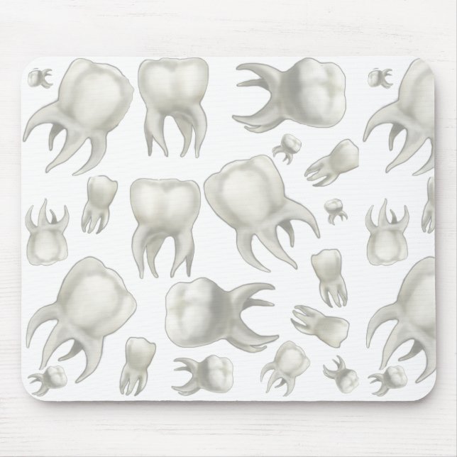 Tapis De Souris Dent blanche rêveuse Mousepad de dentiste (Devant)
