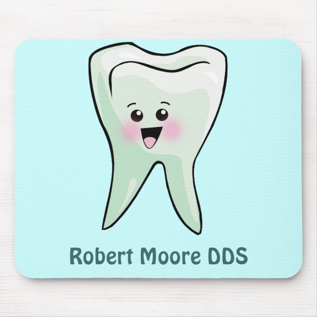 Tapis De Souris Dent heureuse personnalisée (tout nom) (Devant)
